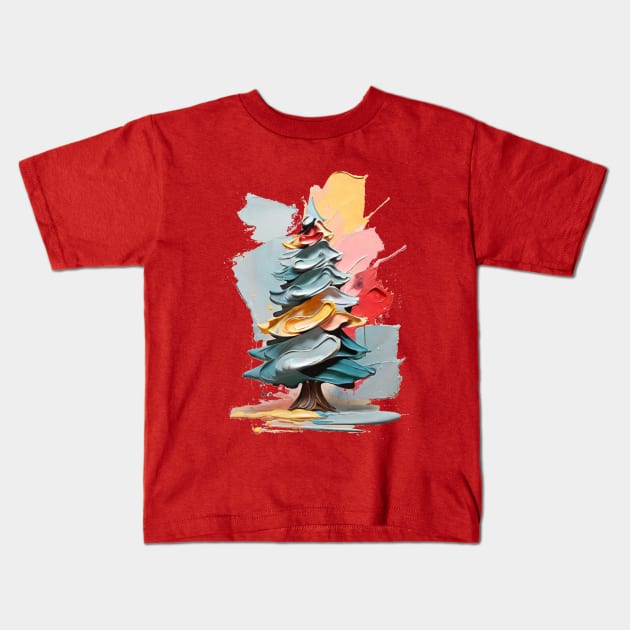 PINE TREE ABSTRACT ART Kids T-Shirt by HTA DESIGNS